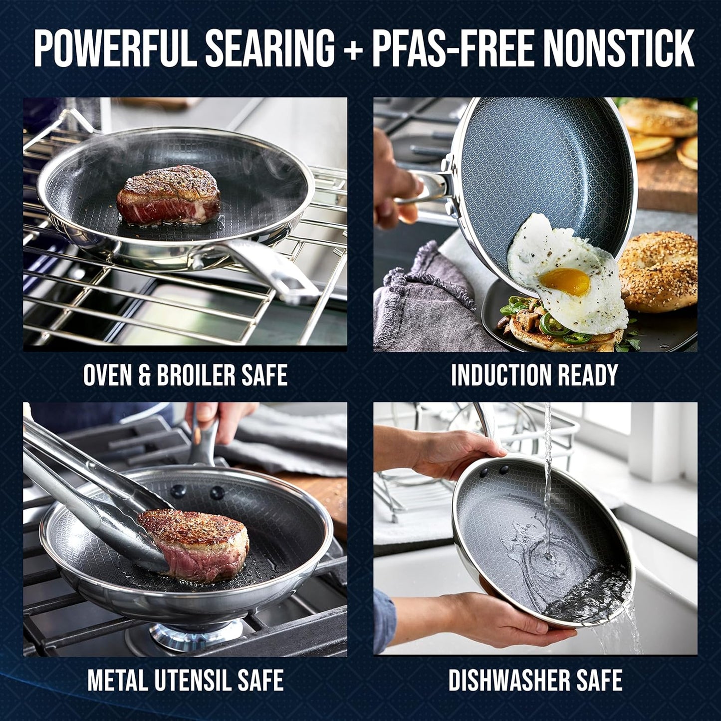 Blue Diamond Hybrid Nonstick Stainless