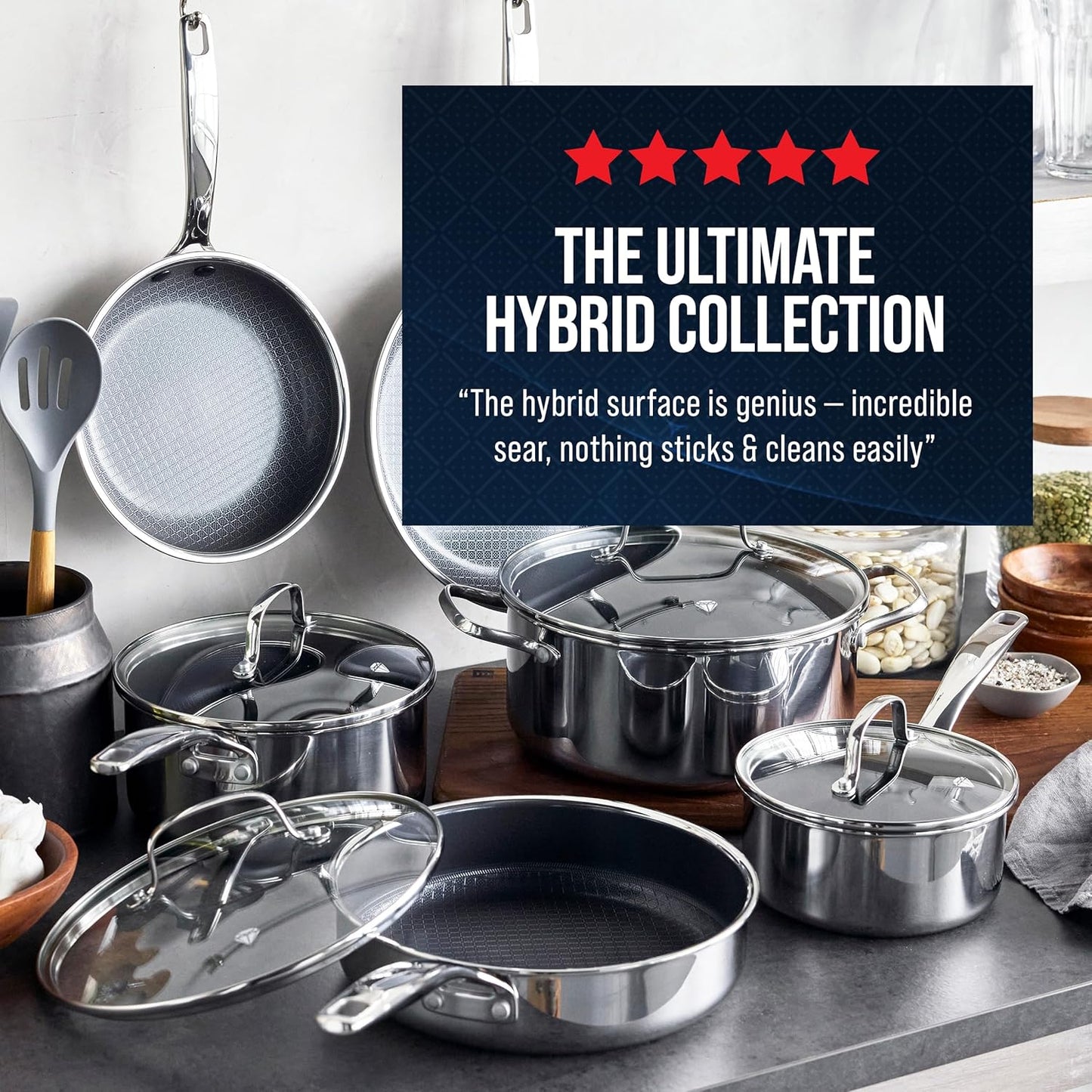 Blue Diamond Hybrid Nonstick Stainless